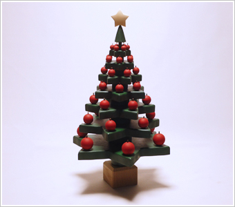 「組み立て式　木製のクリスマスツリー りんごのツリー」