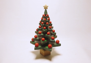 「組み立て式　木製のりんごのクリスマスツリー」